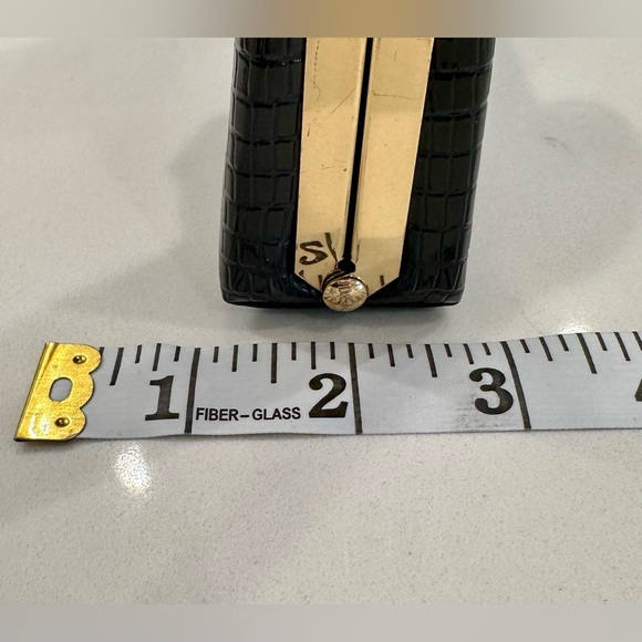 Vintage Ideal - Black Patent Leather, Lizard-Skin-Embossed Clutch/Purse EUC - Picture 17 of 17